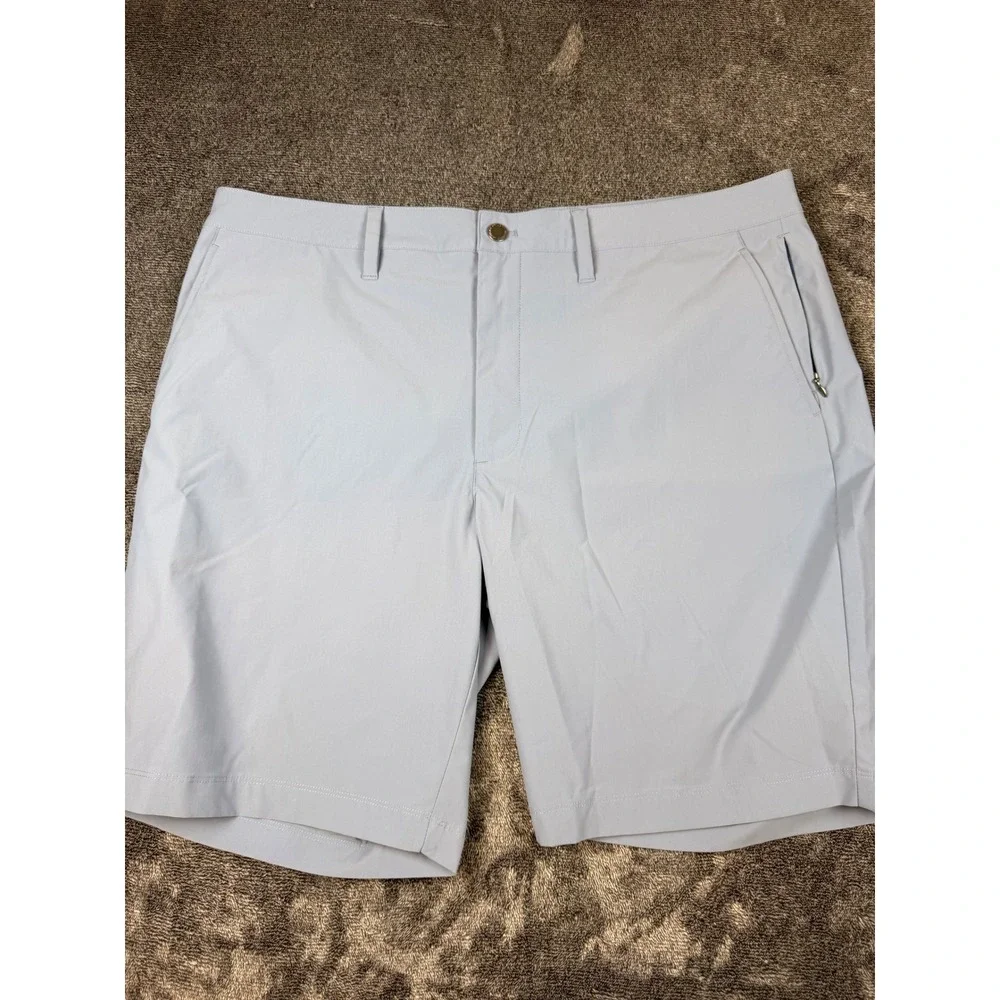 UNTUCKit Mens Performance Shorts Light Blue Grey W38 Flat Front Golf Travel